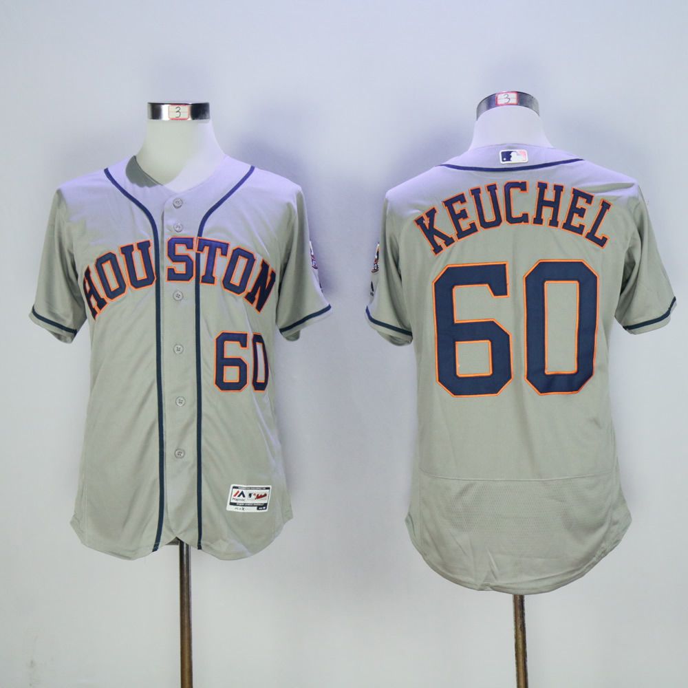 Men Houston Astros #60 Keuchel Grey MLB Jerseys->women mlb jersey->Women Jersey